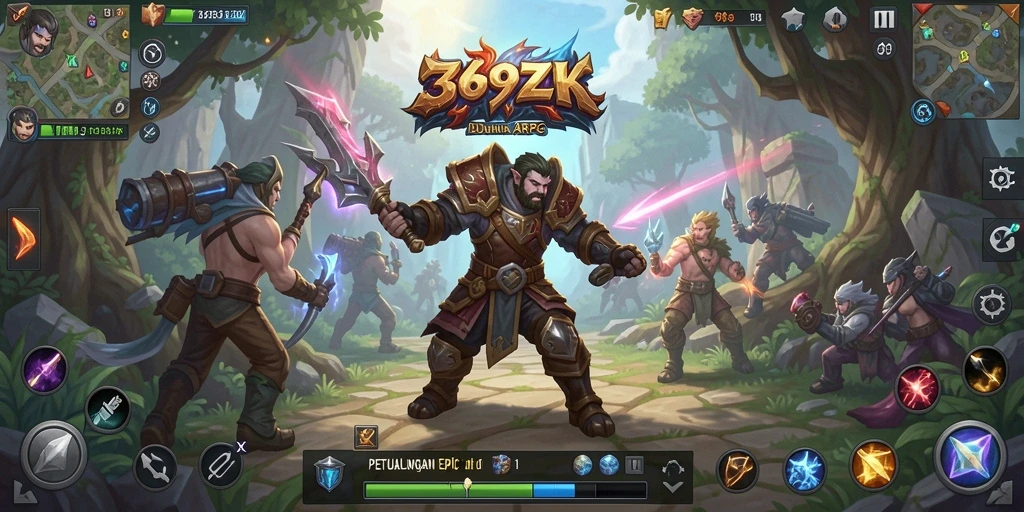Tangkapan layar gameplay 369ZK dengan pertempuran mendebarkan dan karakter yang kuat.