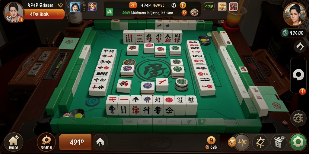 Tampilan gameplay Mahjong yang seru dan menantang di 4P4P.