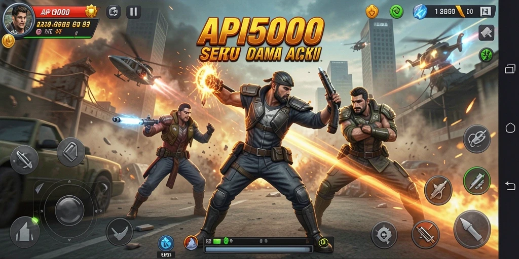 Screenshot gameplay API5000 dengan aksi pertarungan yang intens.