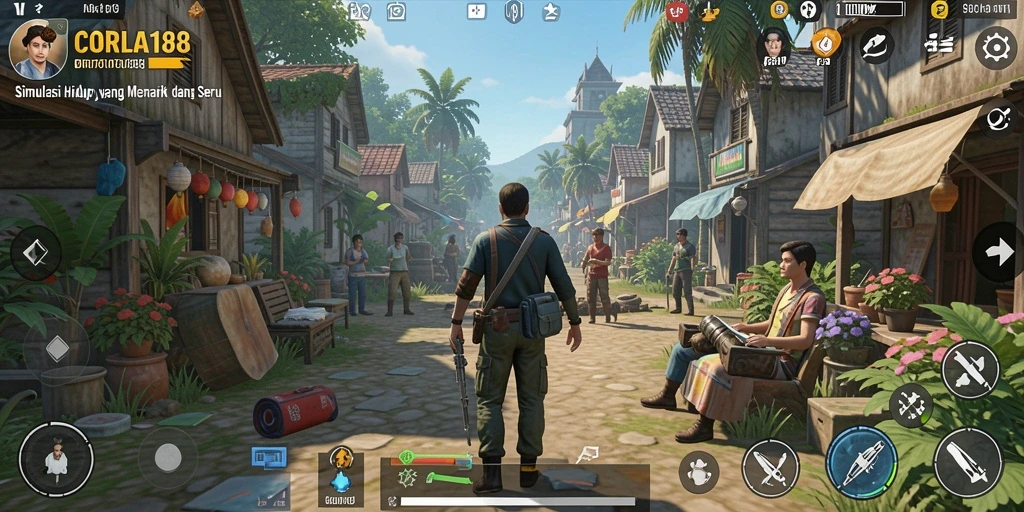 Tangkapan layar gameplay yang menampilkan interaksi sosial dan misi menarik.