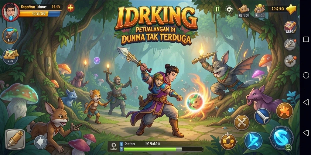 Tampilan menakjubkan dari gameplay IDRKING yang penuh petualangan.