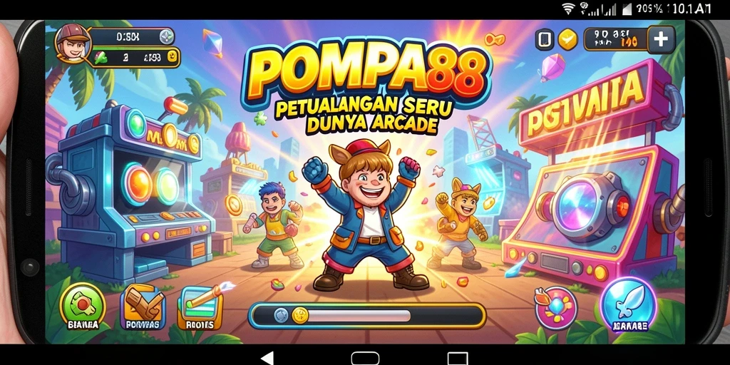 Screenshot gameplay menunjukkan keseruan bermain POMPA88 dalam tantangan Arcade.