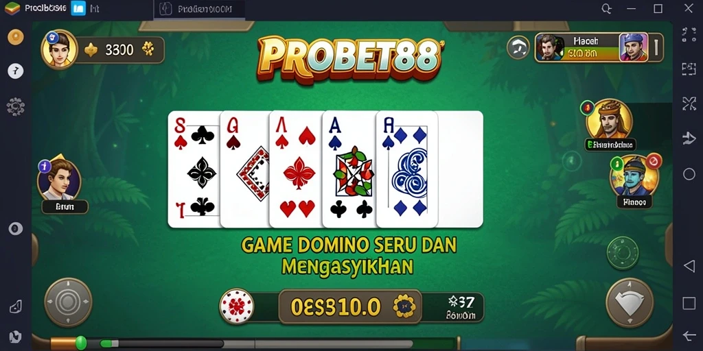 Tangkapan layar gameplay <strong>PROBET88</strong> menampilkan pertandingan domino yang seru.