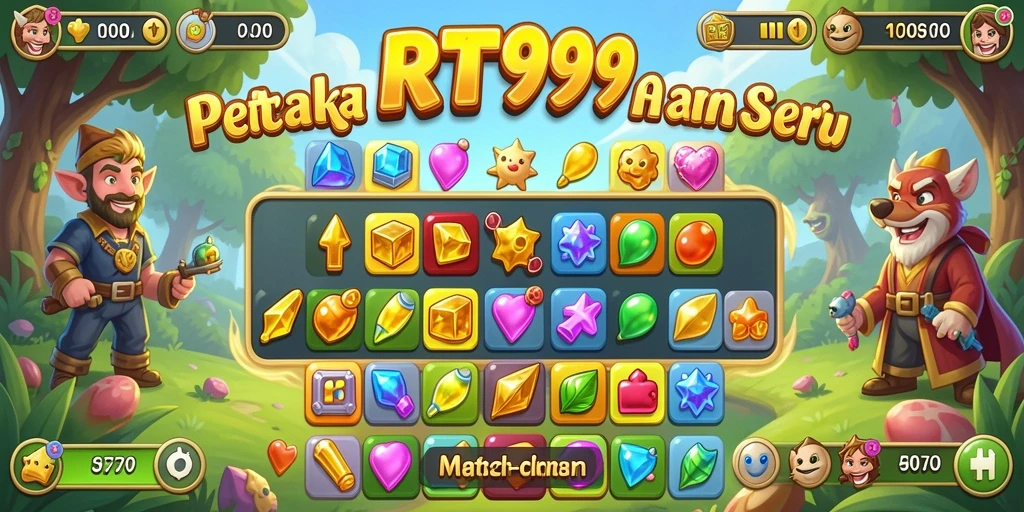 Tampilan gameplay RT99 yang menawan dengan desain puzzle Match-3.