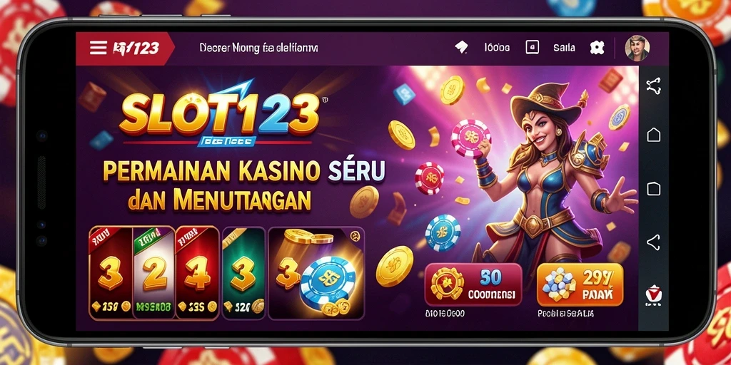 Tampilan gameplay SLOT123 yang menarik dan penuh warna.